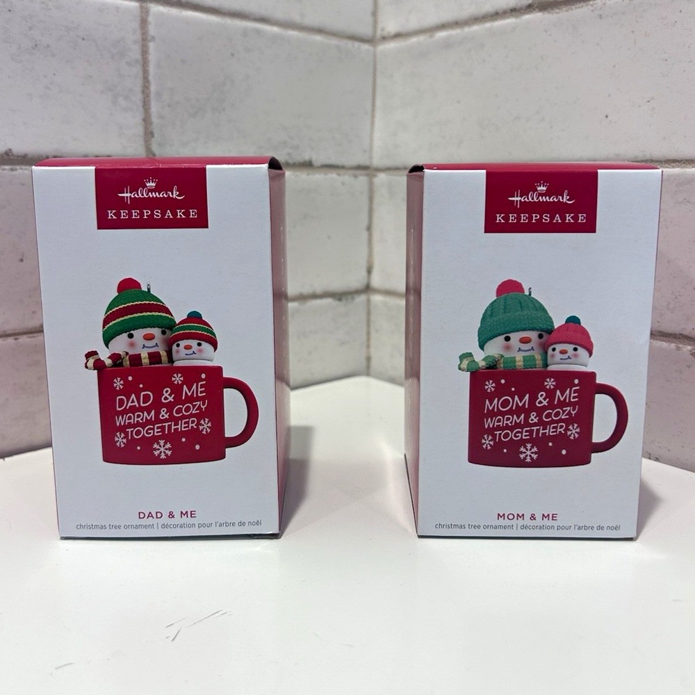 Hallmark Keepsake 2023 Dad & Me Mom & Me Mug Hanging Ornaments Set of 2